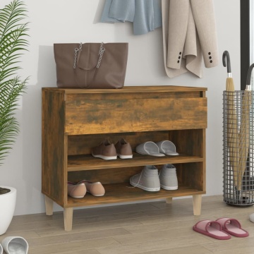 Pantofar, stejar fumuriu, 70x36x60 cm, lemn prelucrat - Img 1
