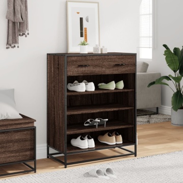 Pantofar, stejar maro, 75x38x97,5 cm, lemn prelucrat/metal - Img 3