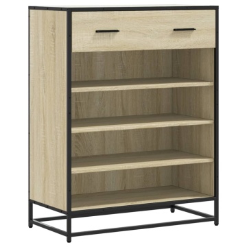 Pantofar, stejar sonoma, 75x38x97,5 cm, lemn prelucrat/metal - Img 2