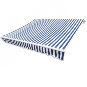 Pânză copertină albastru & alb 6 x 3 m (cadrul nu este inclus) - Img 2