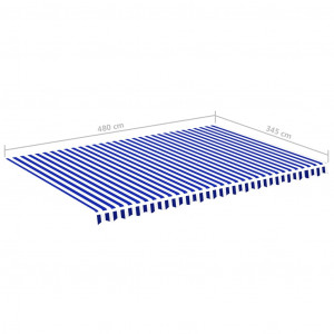 Pânză de rezervă copertină, albastru și alb, 5x3,5 m - Img 5
