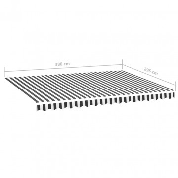 Pânză de rezervă copertină, antracit și alb, 4x3 m - Img 5