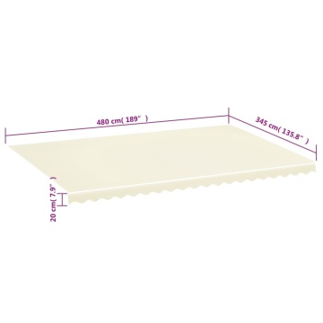 Pânză de rezervă copertină, crem, 5x3,5 m - Img 5