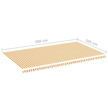 Pânză de rezervă copertină, galben și alb, 6x3,5 m - Img 5