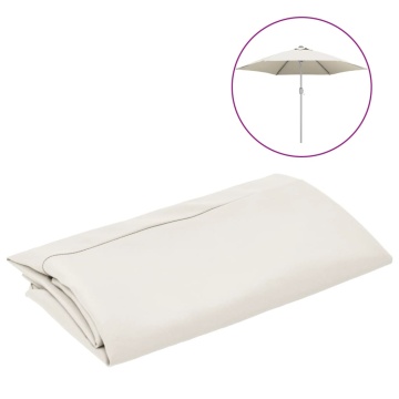 Pânză de schimb umbrelă de soare de exterior alb nisipiu 300 cm - Img 2