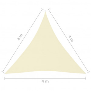 Pânză parasolar, crem, 4x4x4 m, țesătură oxford, triunghiular - Img 5