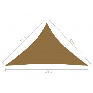 Pânză parasolar, gri taupe, 3,5x3,5x4,9 m, HDPE, 160 g/m² - Img 5