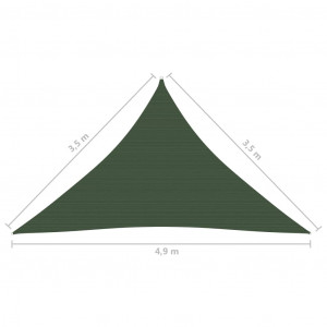 Pânză parasolar, verde închis, 3,5x3,5x4,9 m, HDPE, 160 g/m² - Img 5