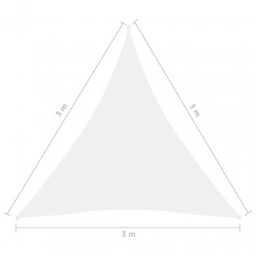 Parasolar, alb, 3x3x3 m, țesătură oxford, triunghiular - Img 5