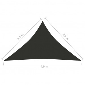 Parasolar, antracit 3,5x3,5x4,9 m țesătură oxford, triunghiular - Img 5