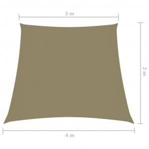 Parasolar, bej, 3/4x2 m, țesătură oxford, trapez - Img 5