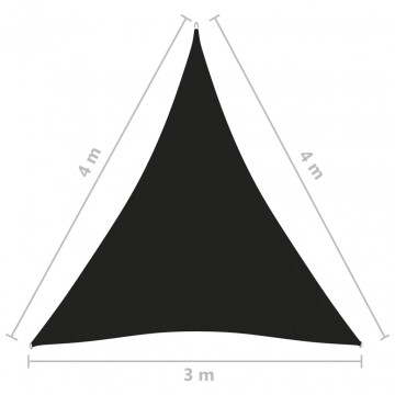 Parasolar, negru, 3x4x4 m, țesătură oxford, triunghiular - Img 5