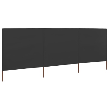 Paravan anti-vânt cu 3 panouri, antracit, 400 x 80 cm, textil - Img 2