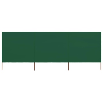 Paravan anti-vânt cu 3 panouri, verde, 400 x 80 cm, textil - Img 1