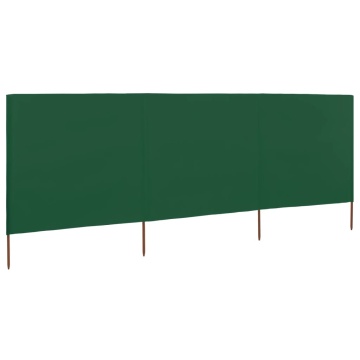 Paravan anti-vânt cu 3 panouri, verde, 400 x 80 cm, textil - Img 2