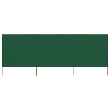 Paravan anti-vânt cu 3 panouri, verde, 400x120 cm, textil - Img 3