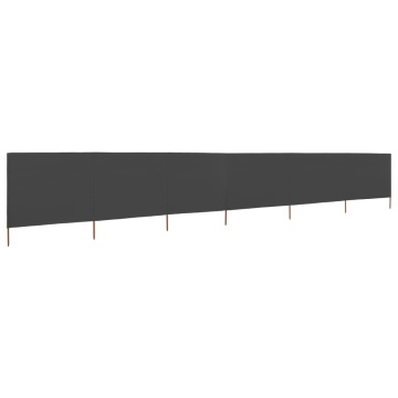 Paravan anti-vânt cu 6 panouri, antracit, 800x120 cm, textil - Img 2