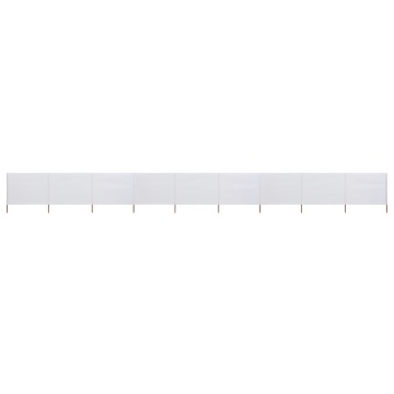 Paravan anti-vânt cu 9 panouri, alb nisipiu 1200x160 cm textil - Img 1