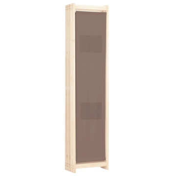Paravan cameră cu 6 panouri, maro, 240x170x4cm, material textil - Img 4