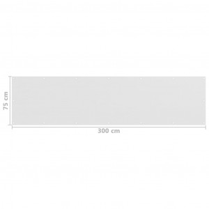 Paravan de balcon, alb, 75x300 cm, HDPE - Img 5