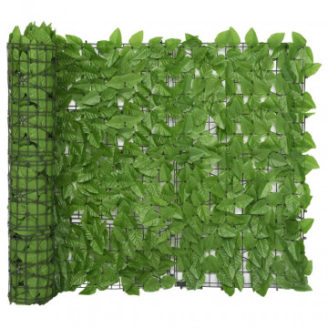 Paravan de balcon, frunze verde închis, 300x100 cm - Img 1