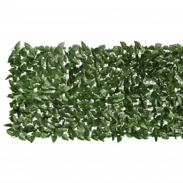 Paravan de balcon, frunze verde închis, 300x75 cm - Img 3