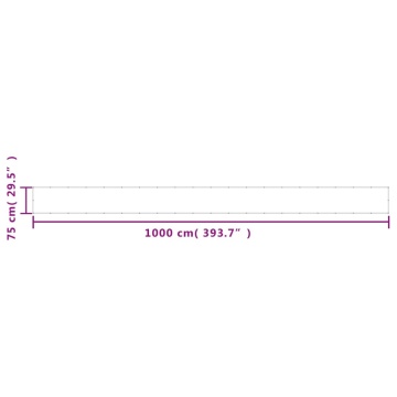 Paravan de balcon, negru, 75x1000 cm, 100% poliester oxford - Img 5