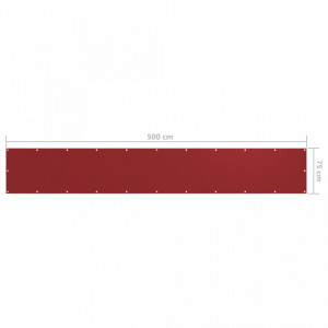 Paravan de balcon, roșu, 75 x 500 cm, țesătură oxford - Img 5