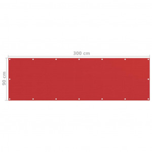 Paravan de balcon, roșu, 90 x 300 cm, HDPE - Img 5