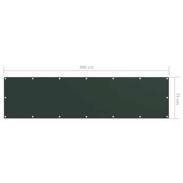 Paravan de balcon, verde închis, 75x300 cm, țesătură oxford - Img 5