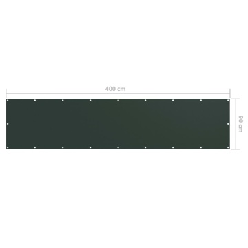 Paravan de balcon, verde închis, 90x400 cm, țesătură oxford - Img 5