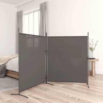 Paravan de cameră cu 2 panouri, antracit, 348x180 cm - Img 1
