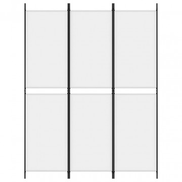 Paravan de cameră cu 3 panouri, alb, 150x200 cm, textil - Img 3