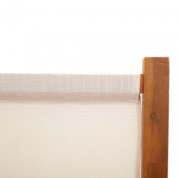 Paravan de cameră cu 3 panouri, alb crem, 210x180 cm - Img 5