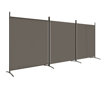 Paravan de cameră cu 3 panouri, antracit, 525x180 cm, textil - Img 2