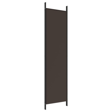 Paravan de cameră cu 3 panouri, maro, 150x200 cm, textil - Img 5