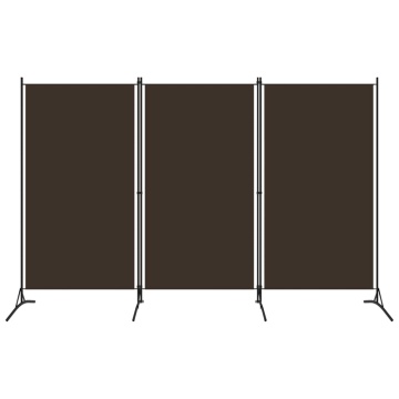 Paravan de cameră cu 3 panouri, maro, 260 x 180 cm, textil - Img 1