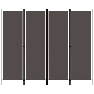 Paravan de cameră cu 4 panouri, antracit, 200 x 180 cm - Img 1