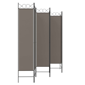 Paravan de cameră cu 6 panouri, antracit, 240x200 cm, textil - Img 8