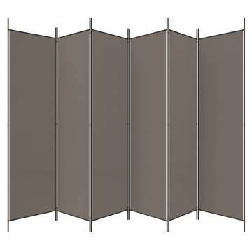 Paravan de cameră cu 6 panouri, antracit, 300x220 cm, textil - Img 8