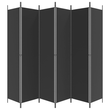 Paravan de cameră cu 6 panouri, negru, 300x220 cm, textil - Img 4
