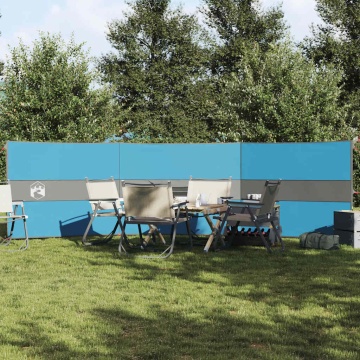 Paravan de camping, albastru, 490x123 cm, impermeabil - Img 1
