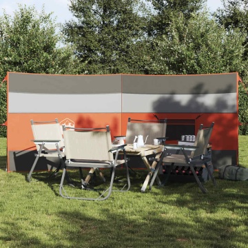 Paravan de camping, gri/portocaliu, 340x130 cm, impermeabil - Img 1