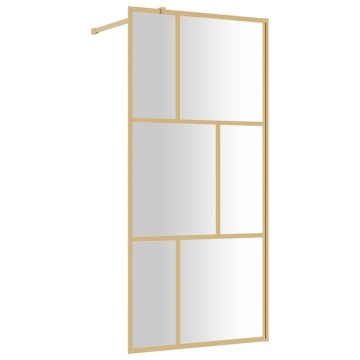 Paravan de duș walk-in auriu, 90x195 cm sticlă ESG transparentă - Img 2