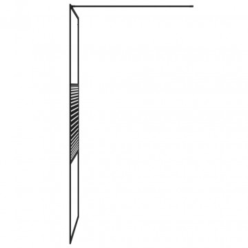 Paravan de duș walk-in negru 90x195 cm sticlă ESG transparentă - Img 4