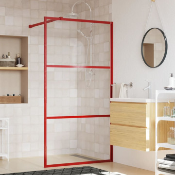 Paravan duș walk-in, roșu, 100x195 cm, sticlă ESG transparentă