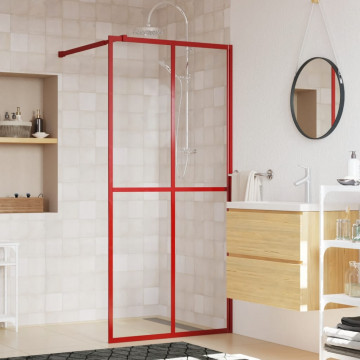 Paravan duș walk-in, roșu, 80x195 cm, sticlă ESG transparentă - Img 1