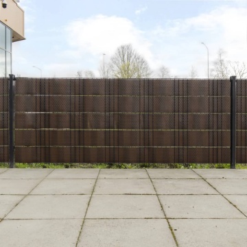 Paravan pentru balcon 10 buc. maro și negru 255x19 cm poliratan - Img 1