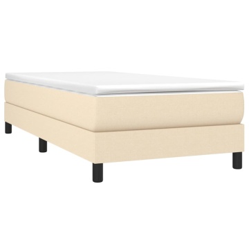 Pat box spring cu saltea, crem, 100x200 cm, textil - Img 3