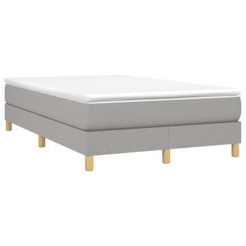 Pat box spring cu saltea, gri deschis, 120x200 cm, textil - Img 3